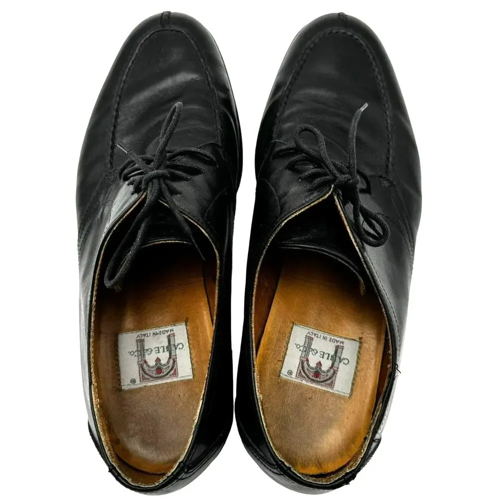 CABLE & CO |‎ Men's size 10 Black Leather Oxfords Dress Shoes Made in Italy